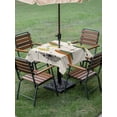 thumbnail image 5 of Square Outdoor Tablecloth with Umbrella Hole Sage Green Boho Outside Table Cloth Waterproof Patio Table Cover Geometric Bohemian Color Block Zipper Tablecloths for Picnic Party Camping 54x54 Inch, 5 of 8