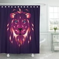 thumbnail image 1 of WOPOP Animal Lion Cartoon Crown Emblem Face Head King Power Predator Shower Curtain 66x72 inch, 1 of 1