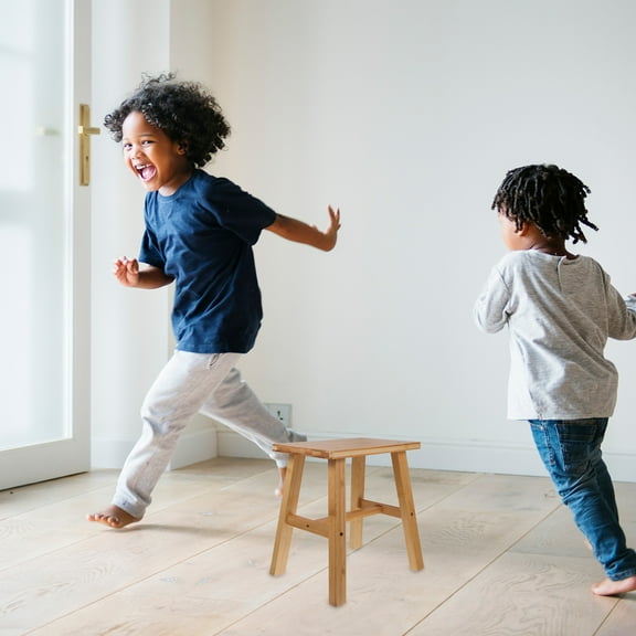 Soimiss Flower Stool Step Stool Light Brown Wood 1Pcs For Home Users Minimalist Bedroom Kitchen