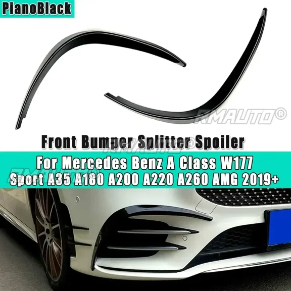 Front Bumper Splitter Spoiler Fog Light For Mercedes for Benz A Class W177 Sport A35 A180 A200 A220 A260 for AMG 2019  Body Kit