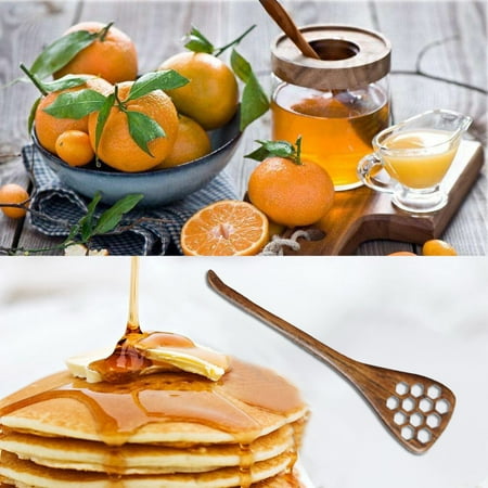 - OkrayDirect NEW 1pc Bionic Natural Wood Honey Dipper Server Mixing Stick Spoon Healthy