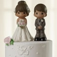 thumbnail image 4 of Precious Moments Perfect Couple Groom, Brown Hair With Medium Skin Tone Bisque Porcelain Wedding Figurine & Cake Topper, 172066, 4 of 9