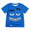 thumbnail image 3 of YUEHUA Kids Short Sleeve Tee Shirt Boys Girls Solid Color Cute Expression Print Tops Loose Fit Comfy Crewneck Pullover Tees, 3 of 6