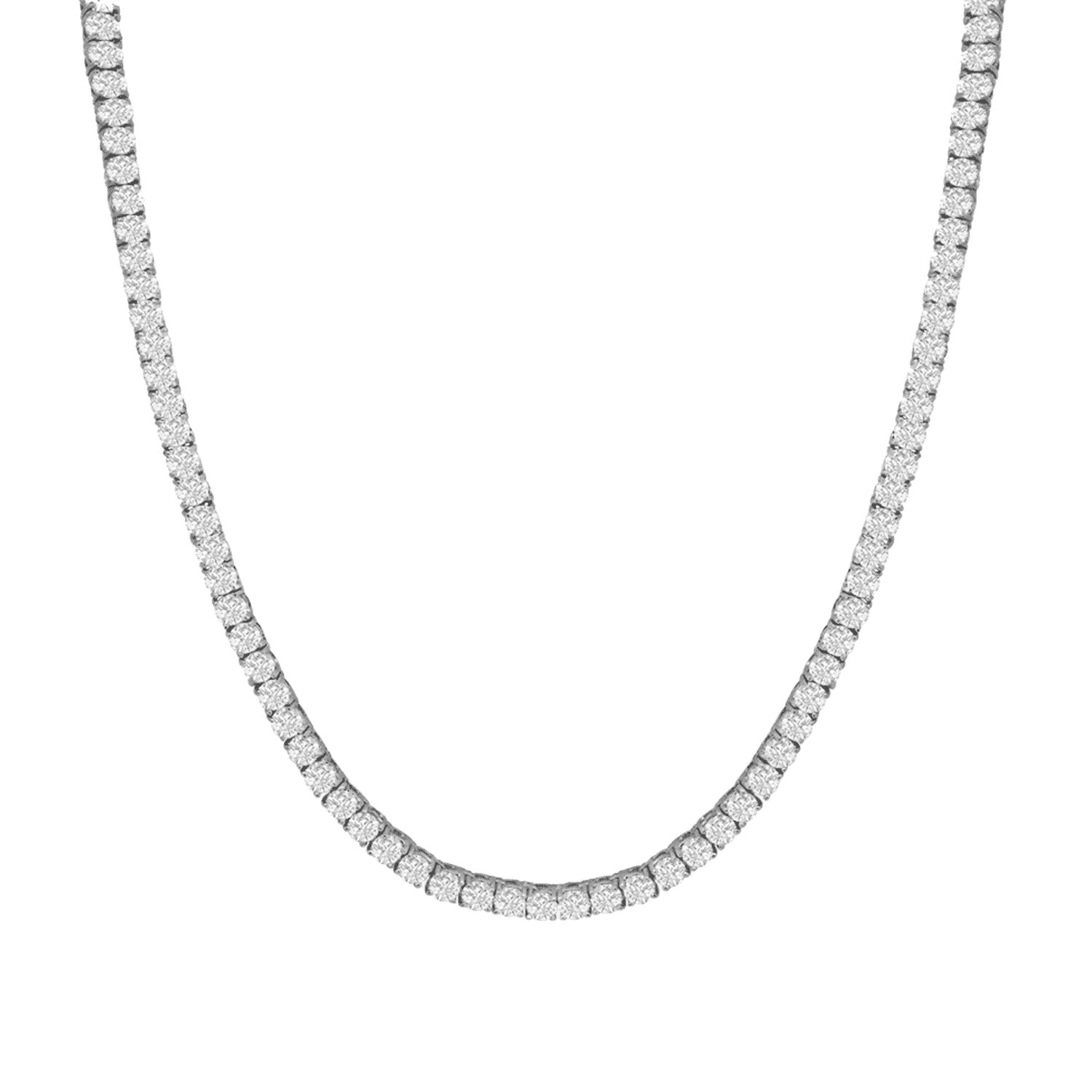 Cate & Chloe Olivia 18k White Gold Plated Tennis Necklace with Simulated Diamond Crystals for Women