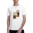 thumbnail image 3 of Men's Cat Portrait Illustration Graphic T-Shirt, Cotton Blend Crewneck Short Sleeve Casual Tee, 3 of 8