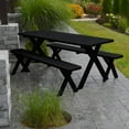 thumbnail image 4 of Yellow Pine Cross Legged Picnic Table with 2 Benches Size 6ft, 8ft, 4 of 15
