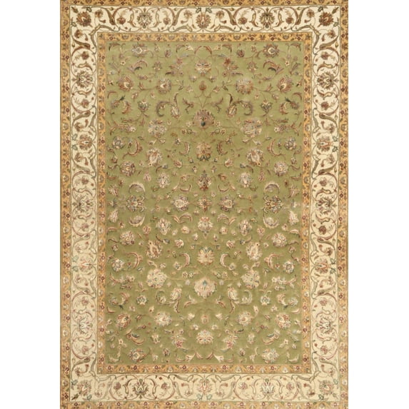 Ahgly Company Machine Washable Indoor Rectangle Traditional Metallic Gold Area Rugs, 10' x 13'