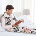 thumbnail image 6 of Uemuo Beautiful Butterfly Pattern 2-Piece Loungewear Set - Men’s Soft Sleepwear, Cozy Winter PJs, Comfy Sleep Set-Medium, 6 of 7