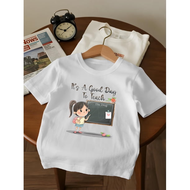 Girls' Pet School T-Shirt - "it's a Good Thing i'm Cute" Graphic Tee, Soft everyday Top for First Day of School, Back to Classroom outfits - Cute illustration, Breathable Material, Casual W