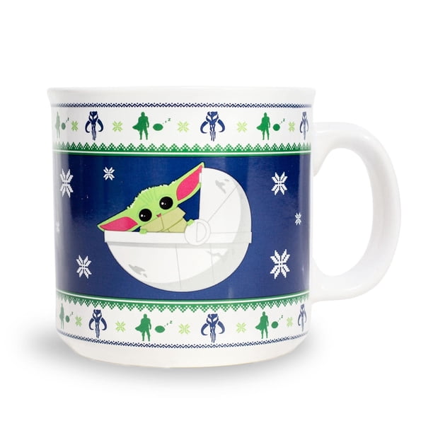 Taza Camper de cerámica plateada con diseño de Buffalo Star Wars The Mandalorian Grogu