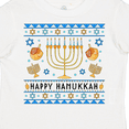thumbnail image 4 of Inktastic Happy Hanukkah Sweater Style Design with Menorah and Dreidel Boys or Girls Toddler T-Shirt, 4 of 5