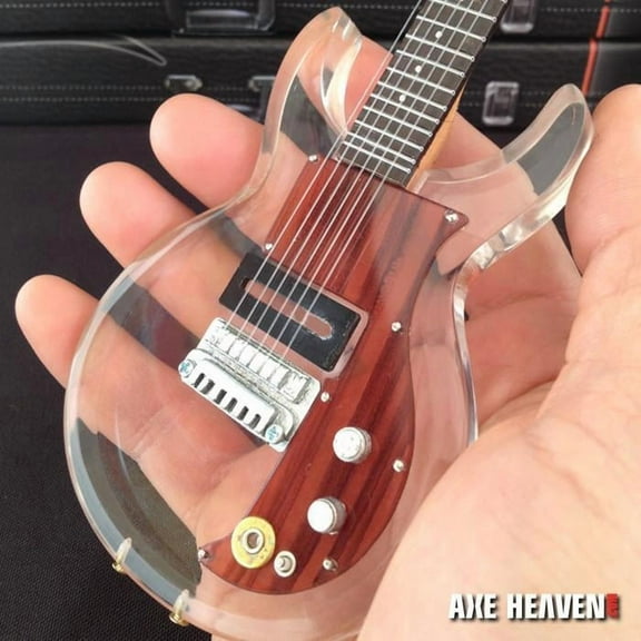 Keith Richards Rolling Stones Dan Armstrong 1969 Ampeg See Through Lucite Plexiglass Perspex Mini Guitar Replica Collectible, Axe Heaven, Gifts