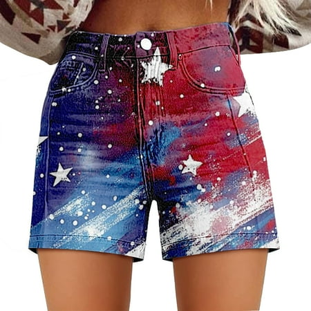 Outfmvch American Flag Shorts shorts for Woman swim Trunks athletic Shorts gym Shorts independence Day High Waisted Twill Shorts with Loose Fit Artistic Retro Print and Pocket Shorts Dark Gray 2XL
