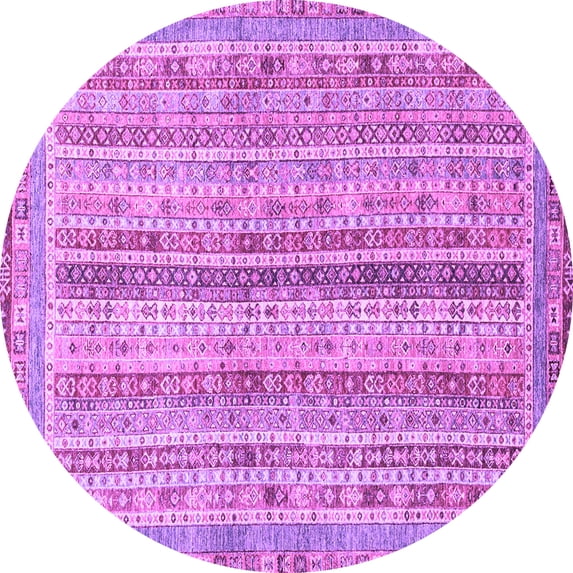Ahgly Company Indoor Round Oriental Purple Modern Area Rugs, 5' Round