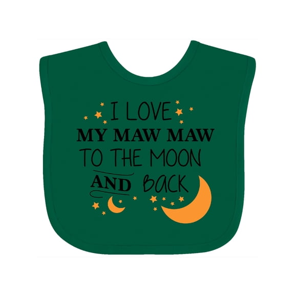 Inktastic I Love My Maw Maw to the Moon and Back Boys or Girls Baby Bib