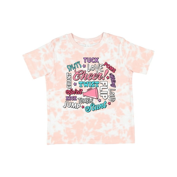 Inktastic Cheer Word Salad with Megaphone and Stars Girls Toddler T-Shirt