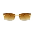 thumbnail image 3 of Gafas de sol ADE WU vintage sin montura con armazón dorado y lente marrón, 3 of 6