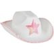 thumbnail image 1 of Sombrero de vaquera Rhode Island Novelty de fieltro blanco con estrella rosa, 1 of 3