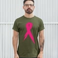 thumbnail image 3 of Tee Hunt Pink Ribbon Breast Cancer Awareness T-Shirt Hope Fight Survivor Mens Shirt, Military Green, XX-Large, 3 of 5
