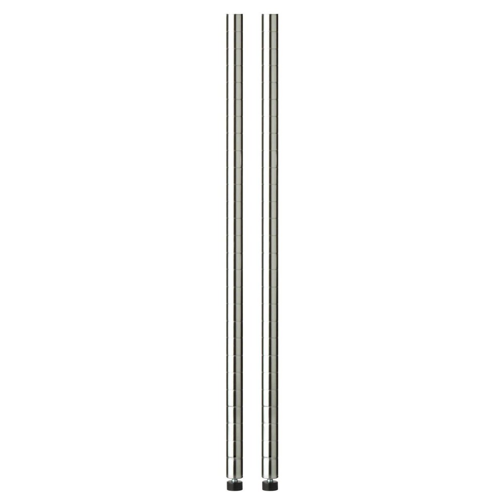 Honey Can Do 72" Shelf Pole with Leg Levelers, Chrome (Pack of 2