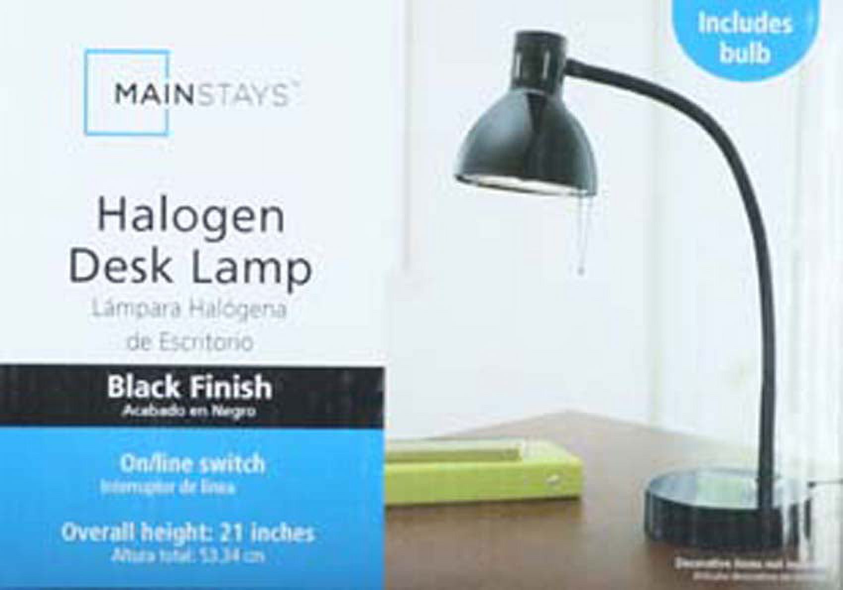 Mainstays Halogen Desk Lamp, Black - image 2 of 4