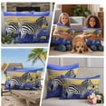 thumbnail image 5 of Blue Grassland Outdoor Waterproof Pillow Covers, Natural Zebra Yellow Woldflowers Hills Decorative Square Throw Pillowcase Sofa Cushion Sham for Patio/Couch/Chair, 24"x24" 2 Pack, 5 of 8