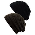 thumbnail image 1 of Bonnet Tricoté pour Femmes (Lot de 2), Noir/marron, 1 of 1