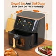 thumbnail image 3 of Suodoka Air Fryer 8 Qt Max 450F for Cooking, 6 Presets Fry Touch Panel Easy View Window, New Black, 3 of 7