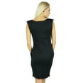 thumbnail image 5 of Bimba Women Black Bodycon Dress Knee Length With Heavy Sequin Neckline, 5 of 7
