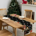 thumbnail image 4 of Merry Christmas Dresser Scarf Farmhouse, Dining Table Decorations for Wedding/Parties, Black Xmas Tree Snowflake Poinsettia Table Runner 48 Inches Long for Kitchen Dining, 13 x 48 In, 4 of 9
