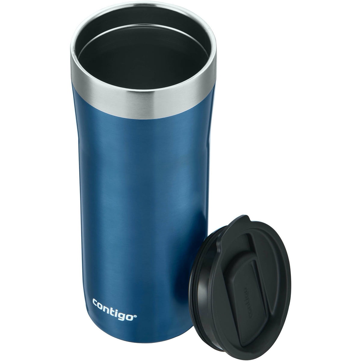 Contigo Bueno Vacuum-Insulated Stainless Steel Travel Mug with Flip Lid  Blue 10 oz