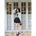 thumbnail image 3 of 2023 Autumn Sweet Skirt 2 Piece Set Women Outwear Casual Kawaii Blouse + Office Lady Y2K Lace Mini Skirt Korean Fashion Suits, 3 of 6