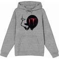 thumbnail image 4 of It Chapter 2 Enlarged Pennywise Face Adult Heather Gray Long Sleeve Hoodie-Medium, 4 of 6