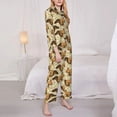 thumbnail image 3 of Honeii Cute Squirrel with Green Leaves Print Women's Pajama Sets Long Sleeve Button Down Sleepwear Nightwear Soft Pjs Lounge Sets 2PCS-Large, 3 of 7