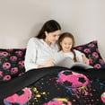 thumbnail image 5 of Feelyou Pink Splash Football Twin Comforter Sets, Cartoon Soccer Bedding Set, 2pcs, 5 of 8