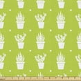 thumbnail image 1 of Cactus Print Fabric by the Yard, Repetitive Plants in Pots Different Shapes of Exotic Items Stars, Decorative Upholstery Fabric for Sofas and Home Accents, 2 Yards, Yellow Green and White by Ambesonne, 1 of 4