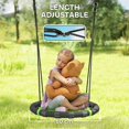 thumbnail image 4 of Green Saucer Swing Set for Outdoor Play - 24" Diameter, Adjustable Ropes, Safe & Stable Design for Backyard Fun, Metal & Mesh Construction, 4 of 7