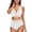 White, variant on Summer Savings Clearance! Women's High Waisted Swimsuit Crochet Lace V Neck Crop Top Hollow Out Two Piece Vintage Swimwear With Bottom Tummy Control Bathing Suits