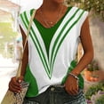 thumbnail image 2 of ATOYSOY Women's Loose Tank Tops Beach Sleeveless Trendy Tees V Neck Casual Workout Versatile Summer Camisole Girls Retro Solid Color Block Green M Clearance, 2 of 6