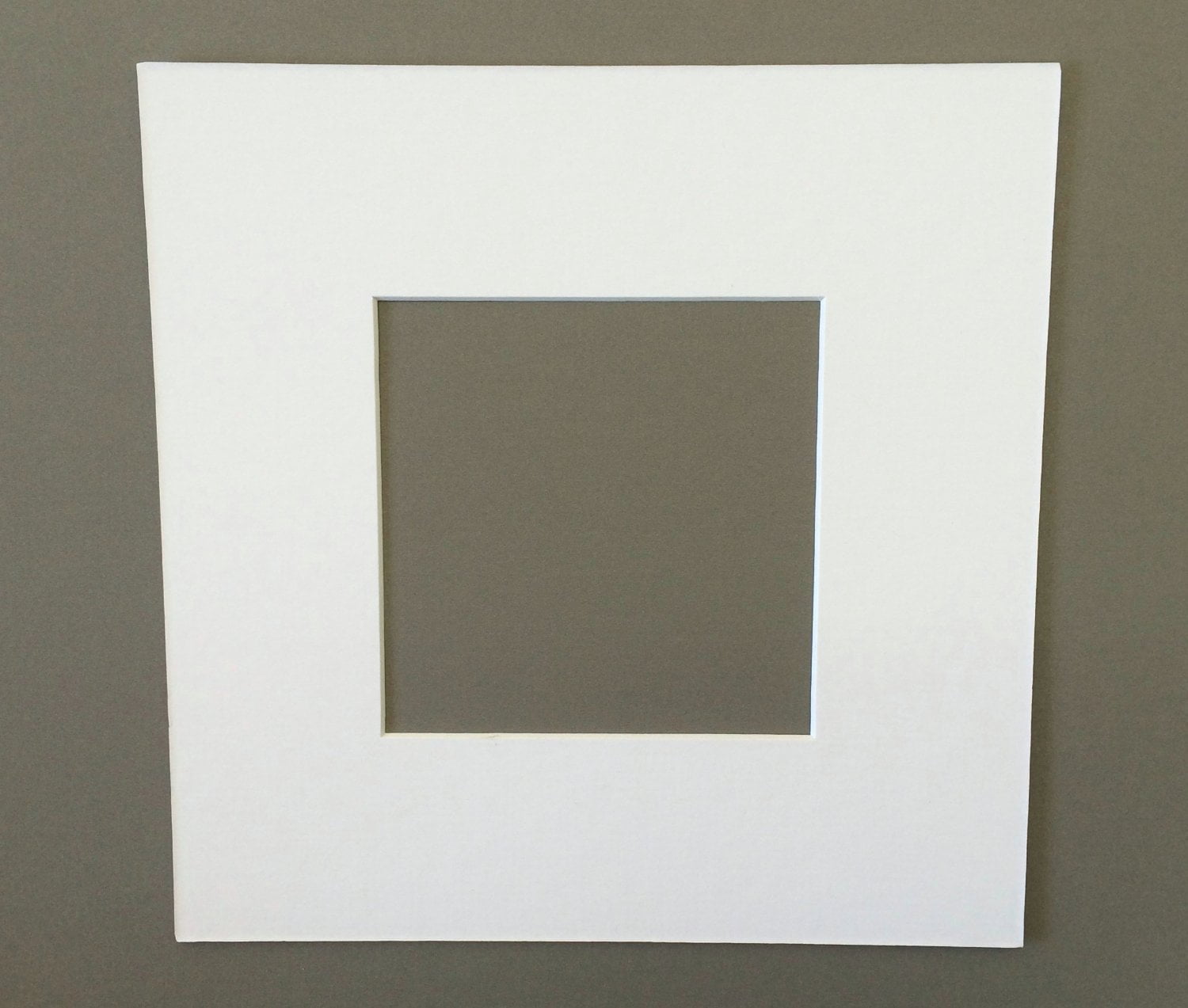 16x16 Square White Picture Mats with White Core Bevel Cut for 12x12