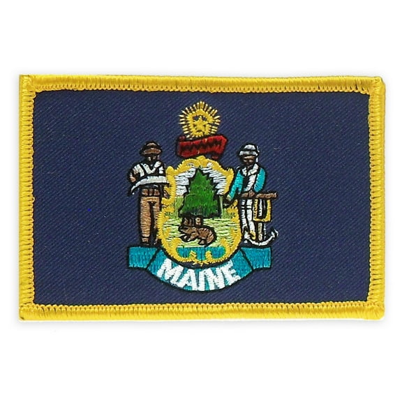 PinMart's Embroidered US State Flag Patch- Maine Flag