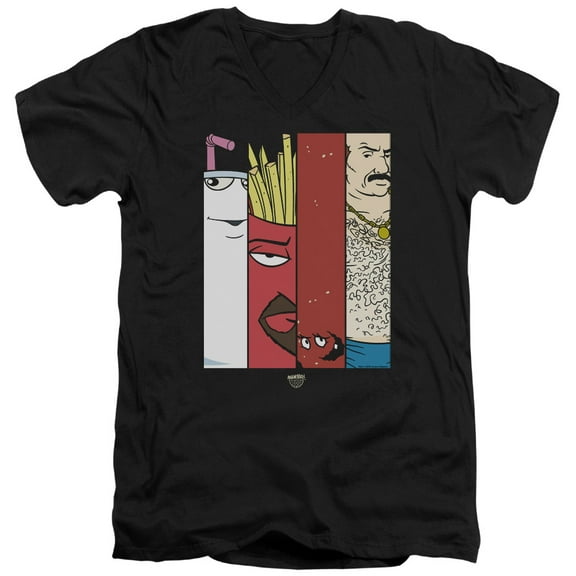 Aqua Teen Hunger Force - Group Tiles - Slim Fit V Neck Shirt - X-Large