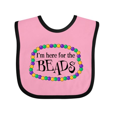 

Inktastic I m Here for the Beads Mardi Gras Gift Baby Boy or Baby Girl Bib