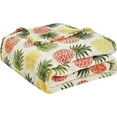 thumbnail image 5 of Elegant Comfort Lightweight Printed Throw Blanket- All Season, Soft, Cozy and Plush- Decorative Throw Blankets, Perfect for Lounging, 50 x 70 inches, Tropical Pineapple, Throw Blanket, 5 of 6