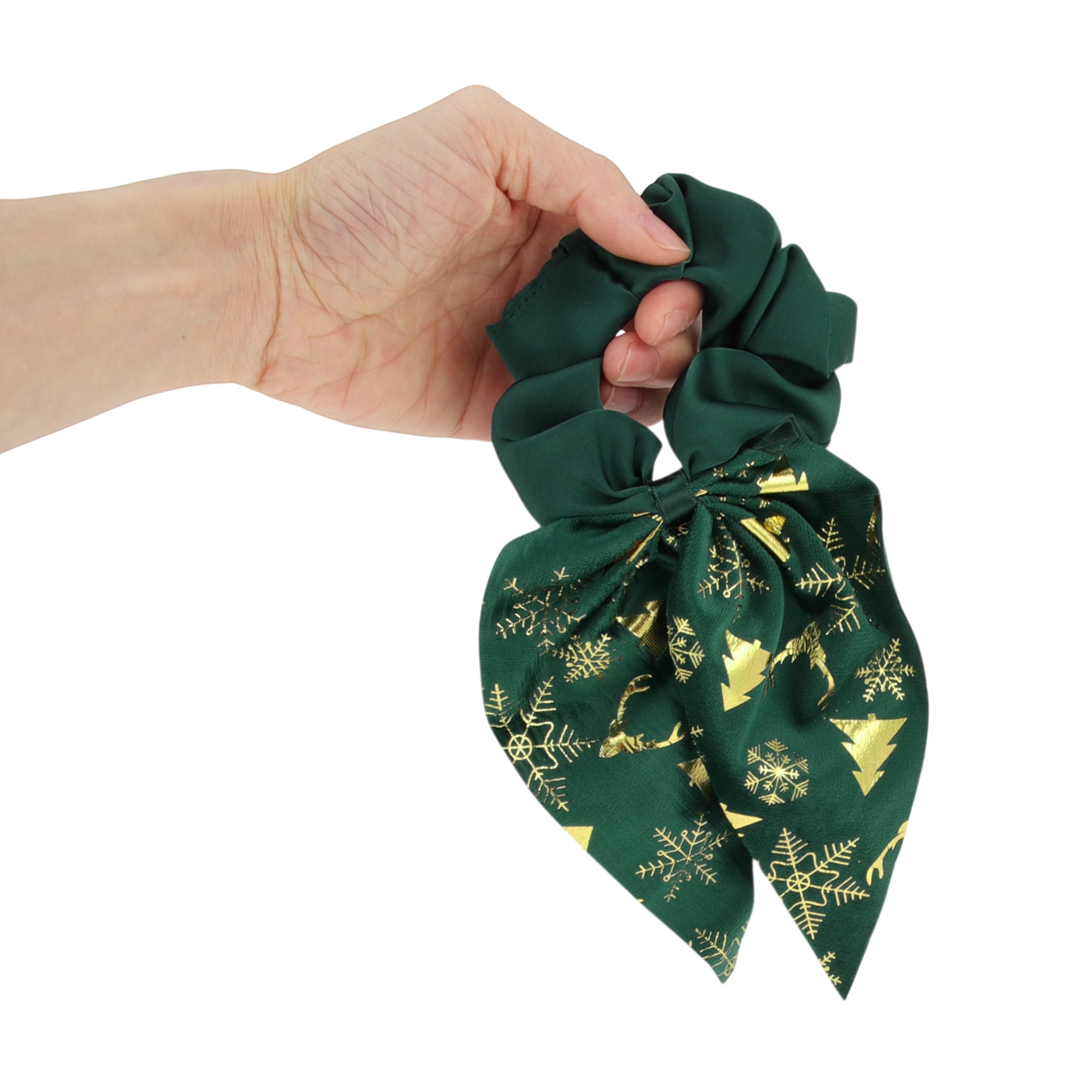Unique Bargains Stylish Ribbon Hair Elastics Ties for Daily Use Occasions Green