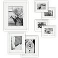 thumbnail image 1 of Gallery Perfect Photo Kit with Decorative Art Prints & Hanging Template Gallery Wall Frame Set, 7 Piece, White, 7 Piece, 1 of 2