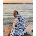 thumbnail image 5 of Manta polar de felpa VCNY Home Coastal, 127 x 178 cm, azul y gris, 5 of 5