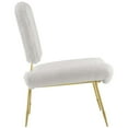 thumbnail image 6 of Modway Ponder Sheepskin Fur & Stainless Steel Lounge Chair in White and Gold, 6 of 6