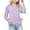 Purple, variant on 1725 Girls' Long Sleeve Crew Neck Ruched Knot Side T-Shirt - Casual Loose Tee with Printed Design, Soft Breathable Fabric, 3-14 Years Sizes