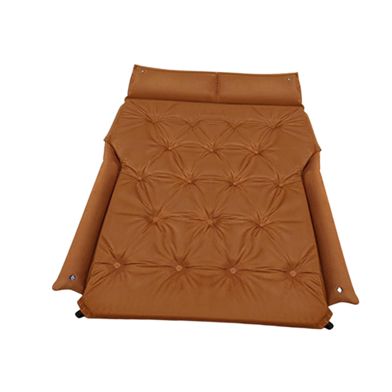 Portable SUV Automatic Air Mattress Self Inflatable Car Mattress Soft Fabric Brown